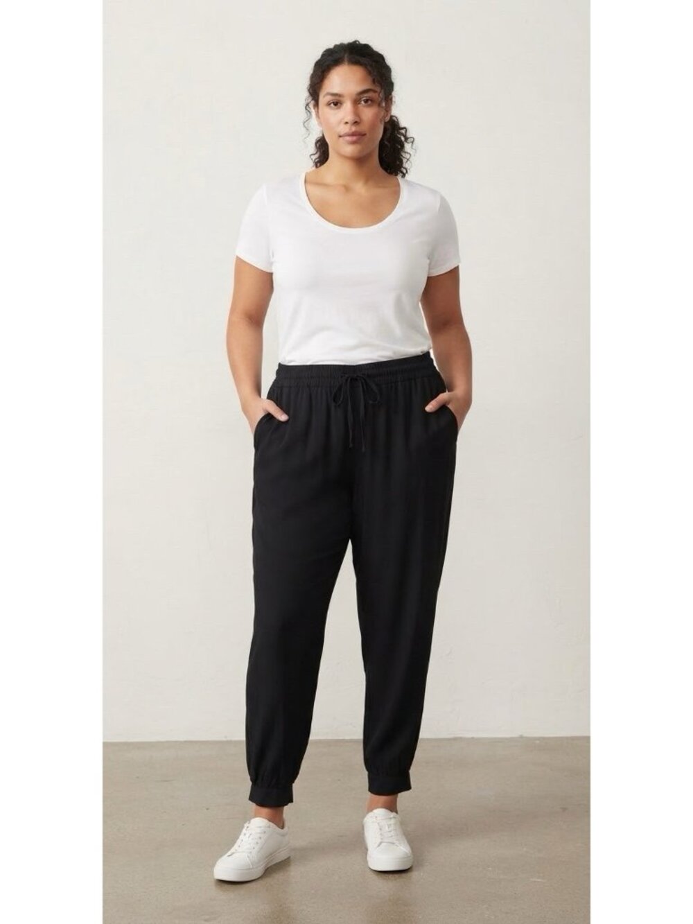“AnyBody Black Jogger Pants Womens Plus Size 3X Drawstring Cuffed Lounge NWOT